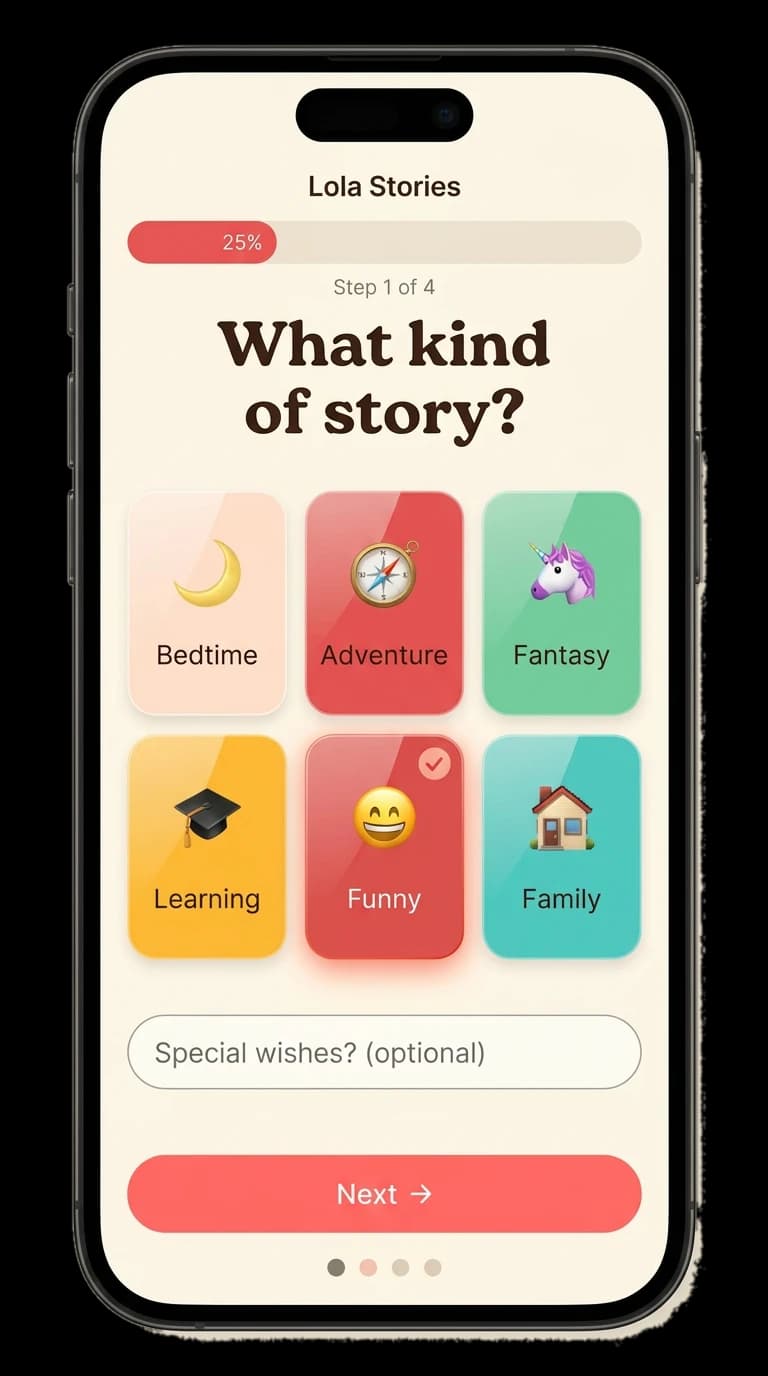 Story creation screen